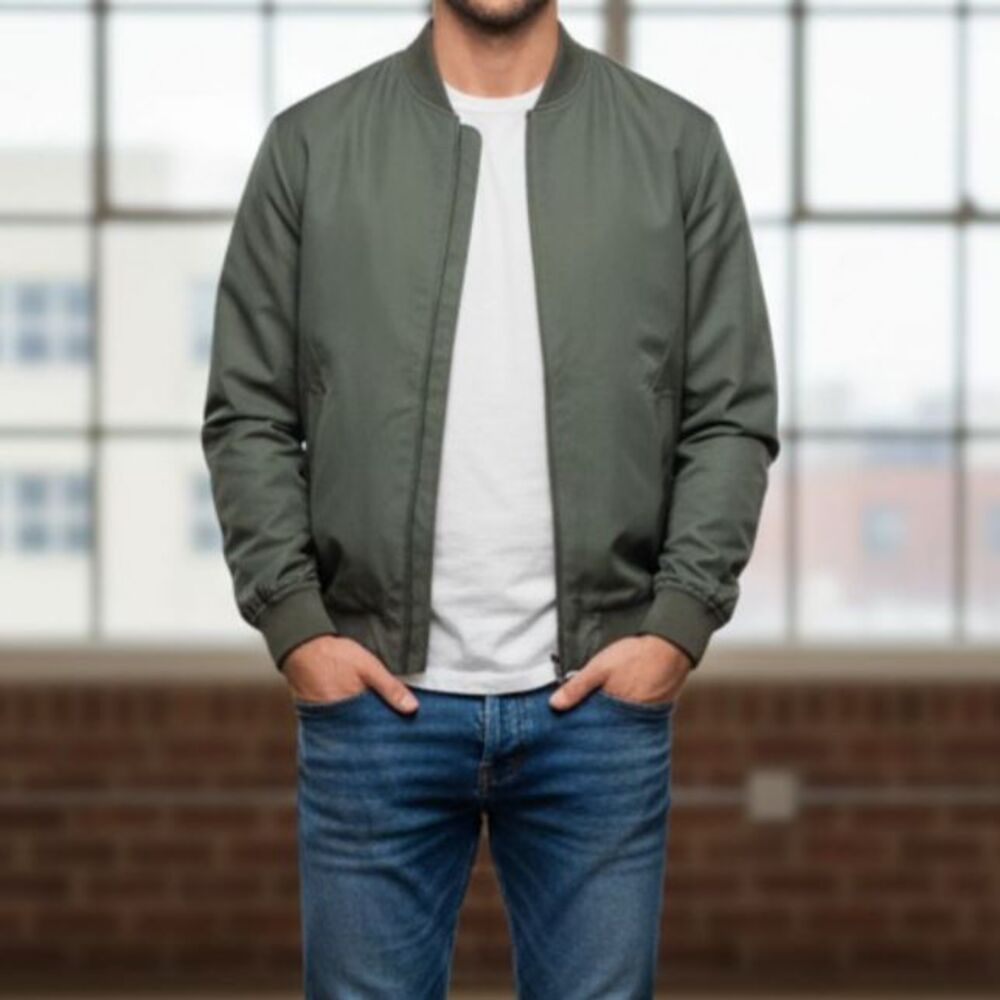 Topman Sage Green Bomber Jacket